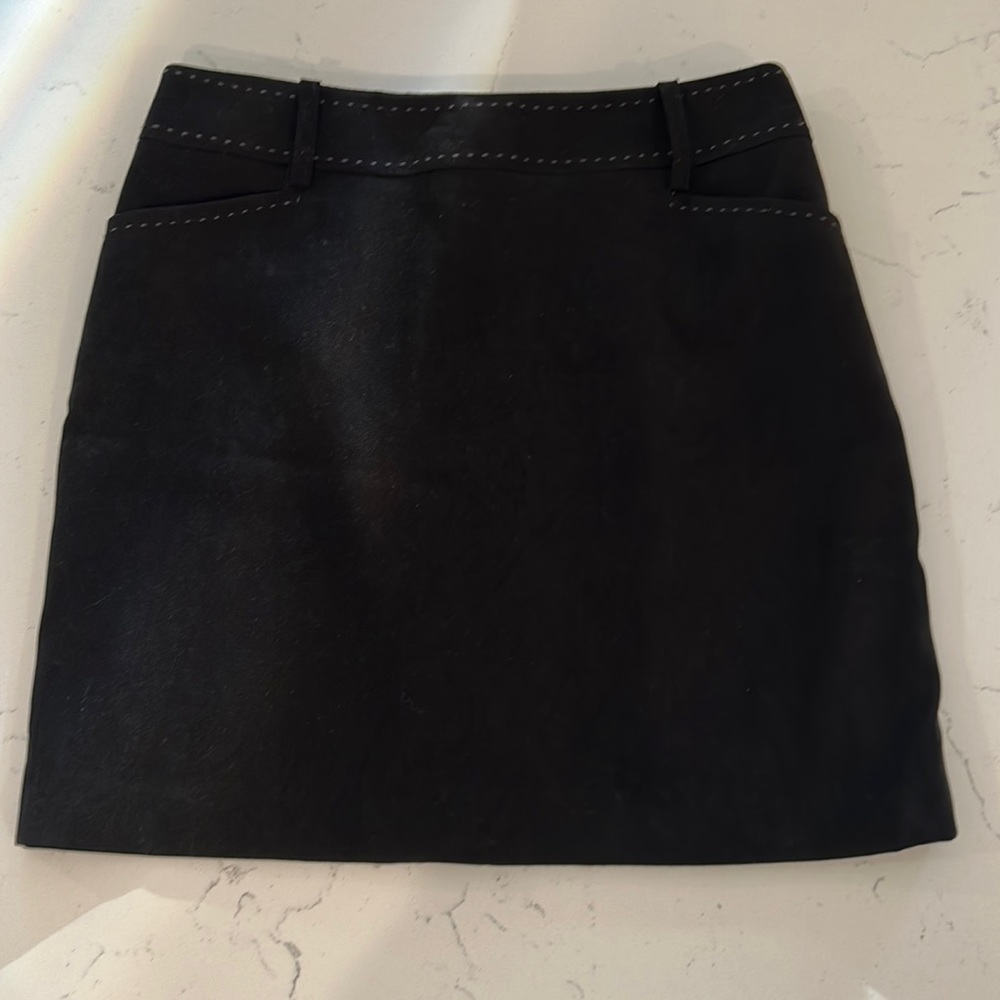 J. McLaughlin Black Faux Suede Skirt